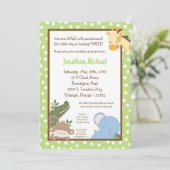 5x7 Safari Oerwoud ZooAnimal Birthday Uitnodiging (Staand voorkant)