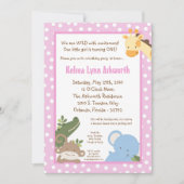 5x7 Safari Oerwoud ZooAnimal Verjaardagsuitnodigin Kaart (Voorkant)