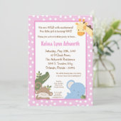 5x7 Safari Oerwoud ZooAnimal Verjaardagsuitnodigin Kaart (Staand voorkant)