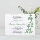 5x7 Sage Green Floral Weddenschap Kaart (Staand voorkant)