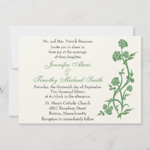 5x7 Sage Green Floral Weddenschap Kaart