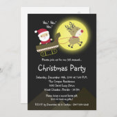 5x7 Santa Rudolf Night Christmas Party Uitnodiging (Voorkant / Achterkant)