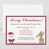 5x7 Santa Rudolf Reinde kerstfeest uitnodiging (Voorkant / Achterkant)