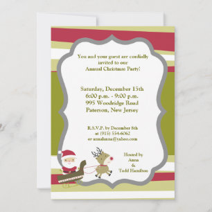 5x7 Santas Komend aan Town Invitation Kaart