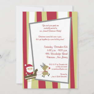 5x7 Santas Komend aan Town Invitation Kaart