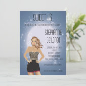 5x7 Sassy Blonde Girl Sweet 16 Verjaardag Uitnodig Kaart (Staand voorkant)