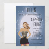 5x7 Sassy Blonde Girl Sweet 16 Verjaardag Uitnodig Kaart (Voorkant / Achterkant)