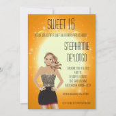 5x7 Sassy Blonde Girl Sweet 16 Verjaardag Uitnodig Kaart (Voorkant)