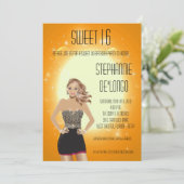 5x7 Sassy Blonde Girl Sweet 16 Verjaardag Uitnodig Kaart (Staand voorkant)
