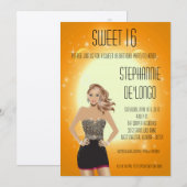5x7 Sassy Blonde Girl Sweet 16 Verjaardag Uitnodig Kaart (Voorkant / Achterkant)