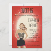 5x7 Sassy Blonde Girl Sweet 16 Verjaardag Uitnodig Kaart (Voorkant)