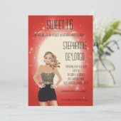 5x7 Sassy Blonde Girl Sweet 16 Verjaardag Uitnodig Kaart (Staand voorkant)