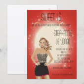 5x7 Sassy Blonde Girl Sweet 16 Verjaardag Uitnodig Kaart (Voorkant / Achterkant)