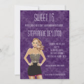 5x7 Sassy Blonde Girl Sweet 16 Verjaardag Uitnodig Kaart (Voorkant)