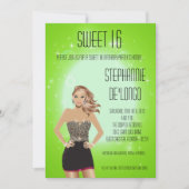 5x7 Sassy Blonde Girl Sweet 16 Verjaardag Uitnodig Kaart (Voorkant)
