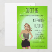 5x7 Sassy Blonde Girl Sweet 16 Verjaardag Uitnodig Kaart (Voorkant / Achterkant)