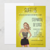 5x7 Sassy Blonde Girl Sweet 16 Verjaardag Uitnodig Kaart (Voorkant / Achterkant)