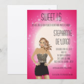5x7 Sassy Blonde Girl Sweet 16 Verjaardag Uitnodig Kaart (Voorkant / Achterkant)