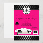 5x7 Sassy Furniture Sweet 16 Birthday Invitation Kaart (Voorkant / Achterkant)