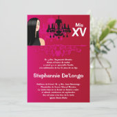 5x7 Sassy Girl Quinceanera Verjaardag Uitnodiging (Staand voorkant)