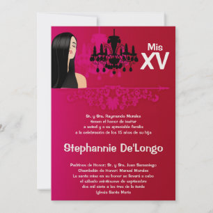 5x7 Sassy Girl Quinceanera Verjaardag Uitnodiging