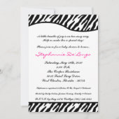 5x7 Sassy Zebra Print Baby shower Uitnodiging (Voorkant)