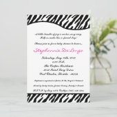 5x7 Sassy Zebra Print Baby shower Uitnodiging (Staand voorkant)