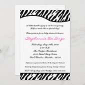 5x7 Sassy Zebra Print Baby shower Uitnodiging (Voorkant / Achterkant)