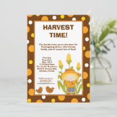 5x7 Scarecrow Kippen Thanksgiving Uitnodiging (Staand voorkant)