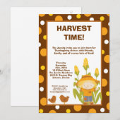 5x7 Scarecrow Kippen Thanksgiving Uitnodiging (Voorkant / Achterkant)