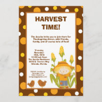 5x7 Scarecrow Kippen Thanksgiving Uitnodiging