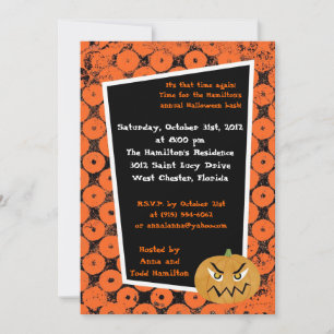 5x7 Scary Pumpkins Halloween Feestuitnodiging Kaart