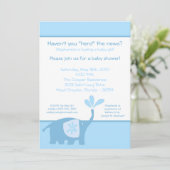 5x7 Schattigee Blue Elephant Baby shower Uitnodigi Kaart (Staand voorkant)