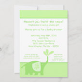 5x7 Schattigee groene olifant Baby shower uitnodig Kaart (Voorkant)