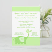 5x7 Schattigee groene olifant Baby shower uitnodig Kaart (Staand voorkant)
