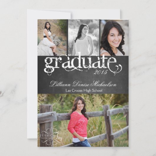 5x7 Schoolbord Zwarte Bord Senior Aankondiging (Voorkant)