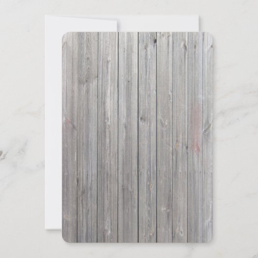 5x7 schuur hout diamant lint bruiloft uitnodiging (Achterkant)