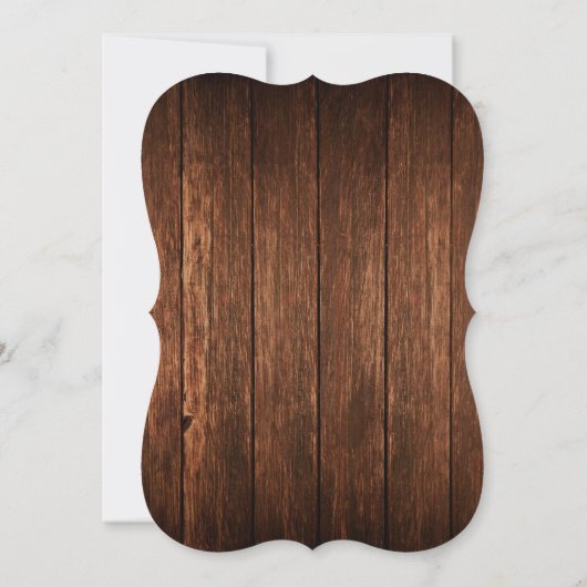 5x7 schuur hout land rustieke bruiloft uitnodiging (Achterkant)