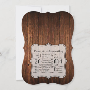 5x7 schuur hout land rustieke bruiloft uitnodiging