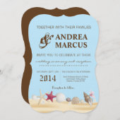 5x7 Sea Shells Beach Sand Tropi Huwelijksuitnodigi Kaart (Voorkant / Achterkant)