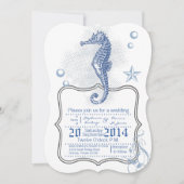 5x7 Seahorse Zee Ocean Beach Huwelijksuitnodiging Kaart (Voorkant)