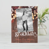 5x7 Senior Aankondiging Katoen Tak op Donker Hout (Staand voorkant)