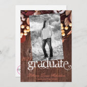 5x7 Senior Aankondiging Katoen Tak op Donker Hout (Voorkant / Achterkant)