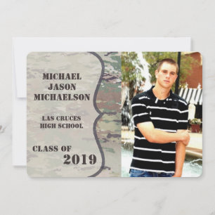 5x7 Senior Aankondiging Leger OCP Camo Uniform Cam