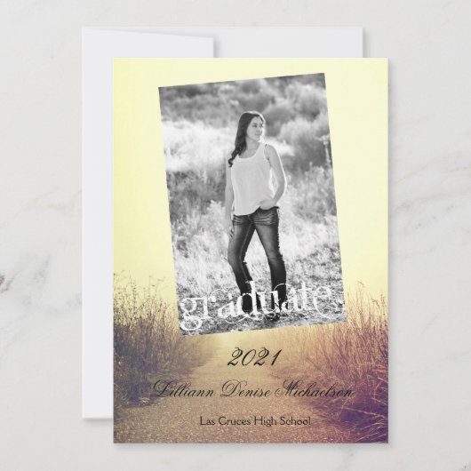 5x7 Senior aankondiging Sunrise Pathway Walkway PA (Voorkant)