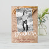 5x7 Senior Announounge Wheat on Burlap Sack Count Aankondiging (Staand voorkant)