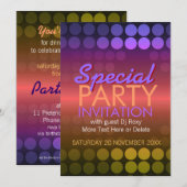 5x7 Shiny Disco Stippen Special Party Invitation Kaart (Voorkant / Achterkant)