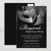 5x7 Silver Masquerade Halloween Invitation Kaart (Voorkant / Achterkant)