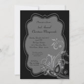 5x7 Silver Masquerade met kerstmis XMAS-uitnodigin Kaart (Voorkant)