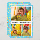  5x7 Sky Blue Verjaardag Fotocollage I Kaart (Voorkant / Achterkant)